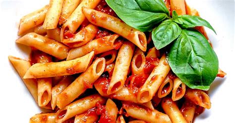 penne pasta with marinara punchfork