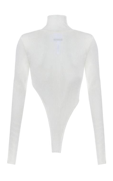 Bevza Synthetic Turtleneck Knit Bodysuit In White Lyst