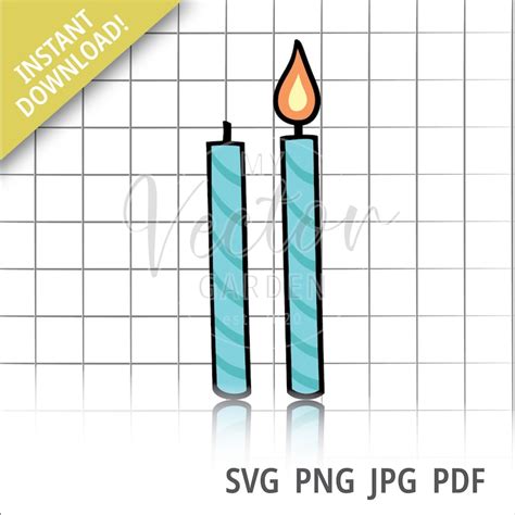 Birthday Candles Svg Candle Svg File Birthday Clipart Png Etsy