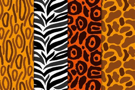 Free Vector Pack Of Animal Print Seamless Pattern