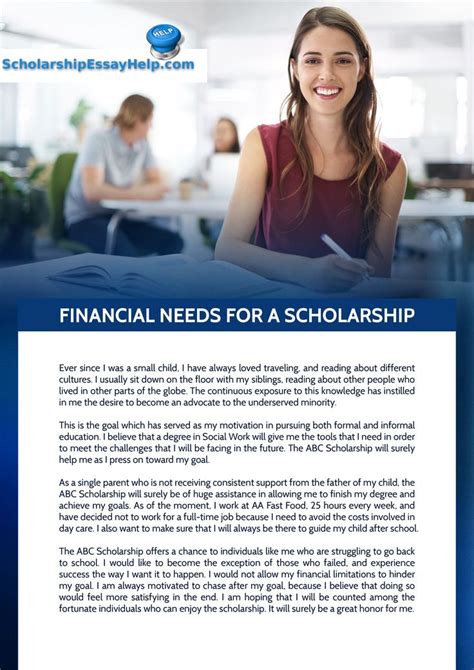 Describe Your Financial Need For This School Sample That Will Help You