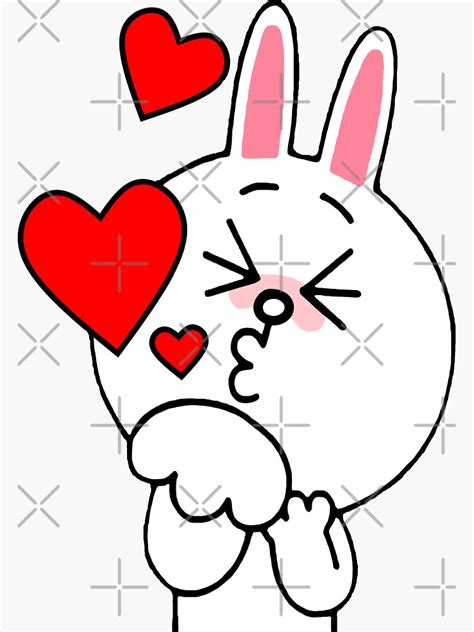 Cute Cony Bunny Rabbit Brown Bear Lover Kisses Sticker For Sale By