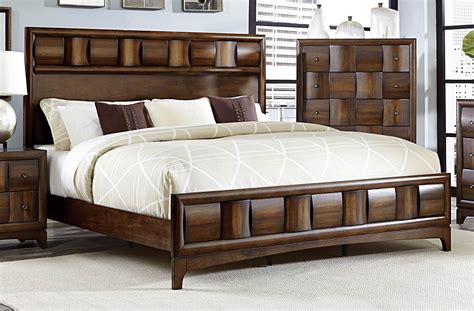 It's got the crisp, clean. Porter Warm Walnut King Panel Bed from Homelegance (1852K ...