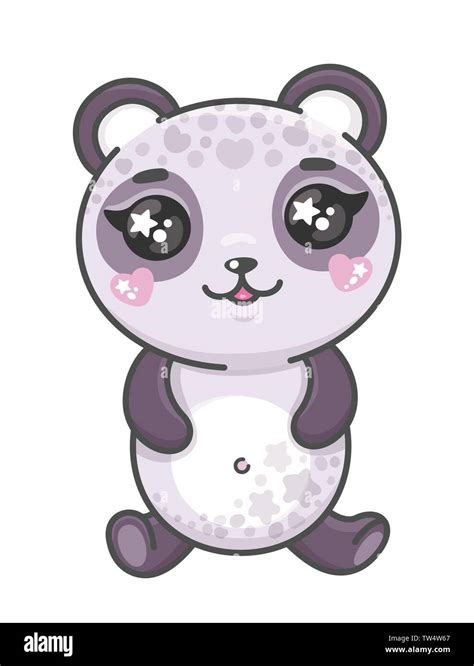 Panda Simpatico Cartoon Illustrazione Vettoriale Sorridente Baby Panda
