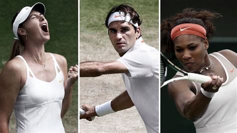 With a total of 6 australian open wins, 1 french open win, 8 wimbledon wins, and 5 us open wins, roger federer's name is etched into the history of the sport of tennis. Wimbledon Fashion: See Serena Williams, Maria Sharapova ...