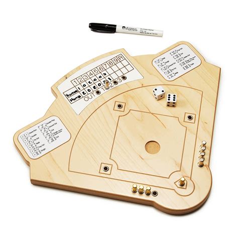 Grab a pair of dice and a sheet of paper, and get ready to enjoy a game of baseball, no matter what your athletic ability. Baseball Game | Wooden baseball board game | UncommonGoods