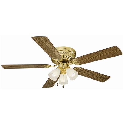 Ceiling fans help make entertaining in covered outdoor spaces a breeze. Design House Millbridge 52 in. Polished Brass Hugger ...