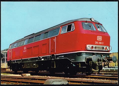 Postkarte Deutschland Diesellokomotive 216 206-3 von Seite ex V 160 Solo um 1990