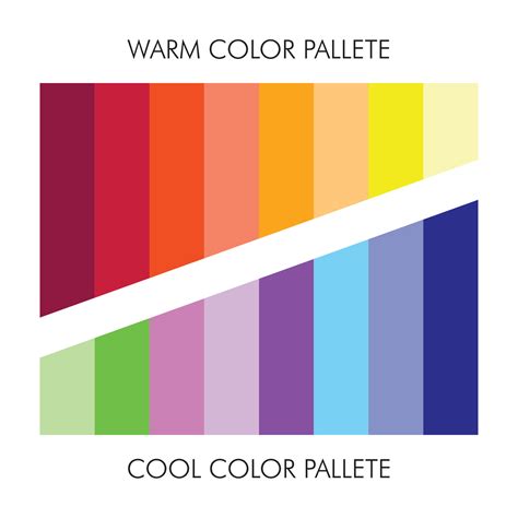 Warm And Cool Color Palette With Solid Colors 27338467 Vector Art At