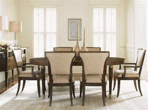 Lexington Tower Place Contemporary Drake Oval Dining Table With Rose