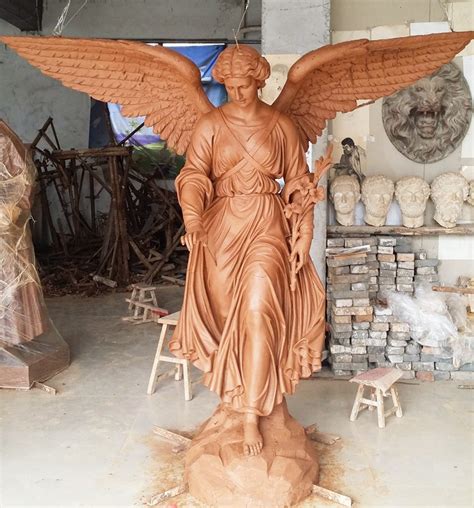 Life Size Bronze Angel Sculptures Holding Torch