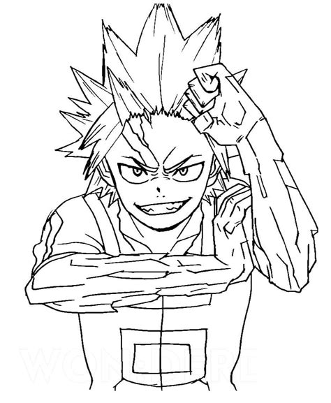 Amazing Kirishima Coloring Page Anime Coloring Pages