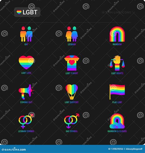 lgbt thin line icons set stock vector illustration of icon 139829056