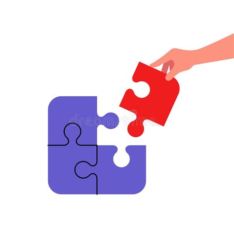 Concept Teamwork Metaphor Hand With The Missing Piece Of Puzzle Vector