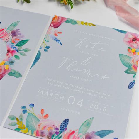 Pastel Floral Wedding Invitations By Anon Design Studio
