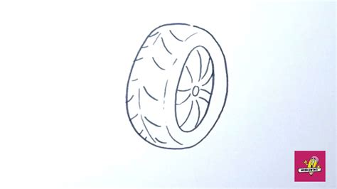 How To Draw Tire Easy Step By Step Youtube