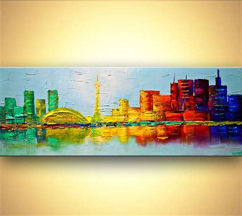 Abstract Art By Osnat Tzadok Skyline Painting City Painting Artwork