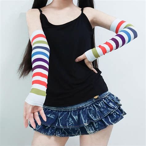 Harajuku Striped Sleeve Yc22932 Striped Sleeve Fashion Outfits Fashion Clothes Hand Coloring