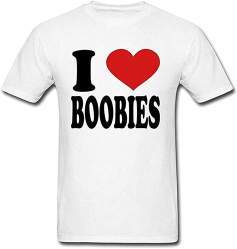 Huluwa Lovets Customize Mens I Love Boobies T Shirts White