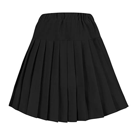 Buy Urban Coco Womens Elastic Waist Tartan Pleated School Skirt At