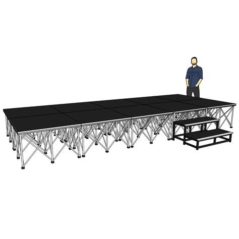 5m x 2m Portable Stage Platforms with 60cm Risers - Stage Concepts
