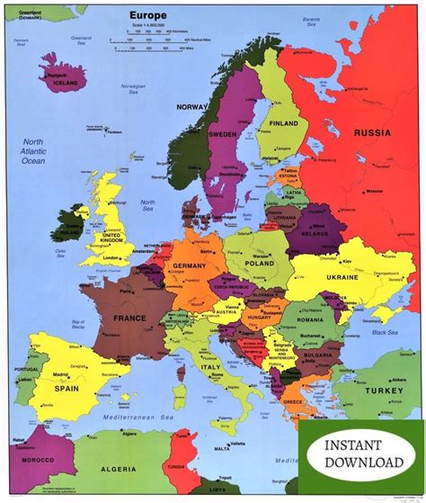 Europe 4 Posters Vintage Historical Maps 20th 21st Century Etsy