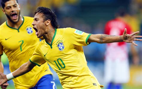 Download Wallpapers 4k Neymar Brazilian Footballers Goal Brazil