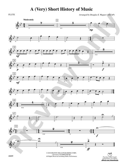 A Very Short History Of Music Flute Flute Part Digital Sheet