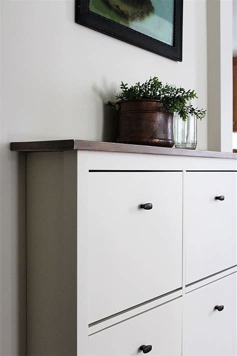 Shoe cabinet/storage, white, 80x102 cm. Ikea Shoe Cabinet Hack as Faux Built-in Hallway Storage ...