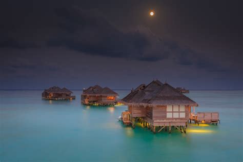 Maldives Moon Resort Sea Bungalow Clouds Tropical