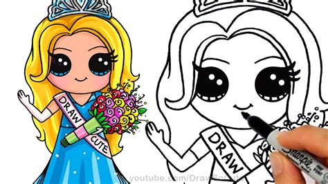 Learn how to draw step by step in these 5 love romantic drawing videos! How to Draw a Pretty Girl with Crown and Beautiful Dress ...
