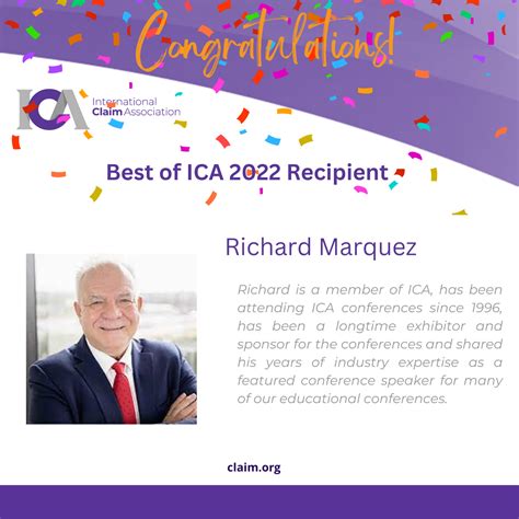 Richard Marquez Receives The Best Of The Ica Award International