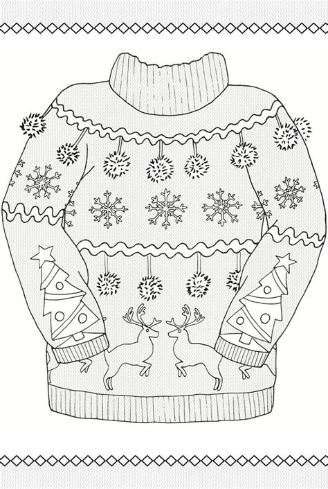 Free Ugly Sweater Coloring Pages