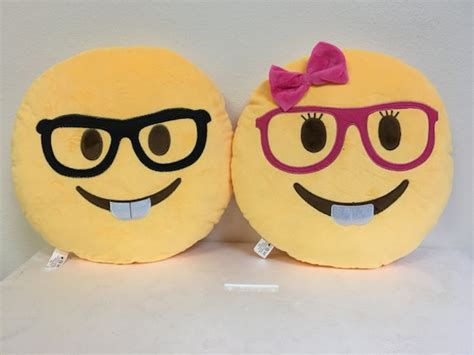 2 Pack Nerd And Lady Nerd Emoji Pillow By Nothingbutemoji On Etsy