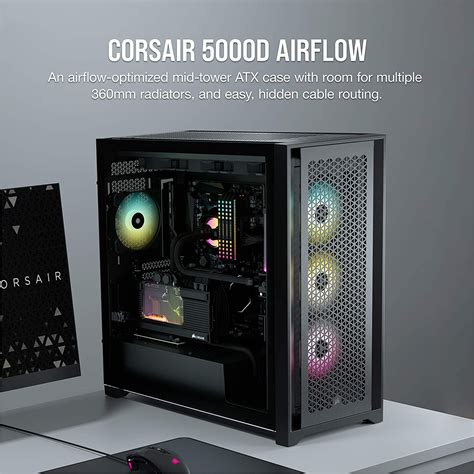 Corsair Icue 5000d Airflow Tempered Glass Black Mid Tower Case