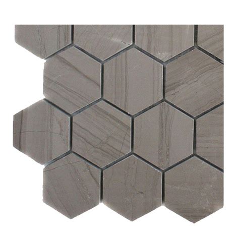 Splashback Tile Athens Grey Hexagon Polished Marble Floor And Wall Tile