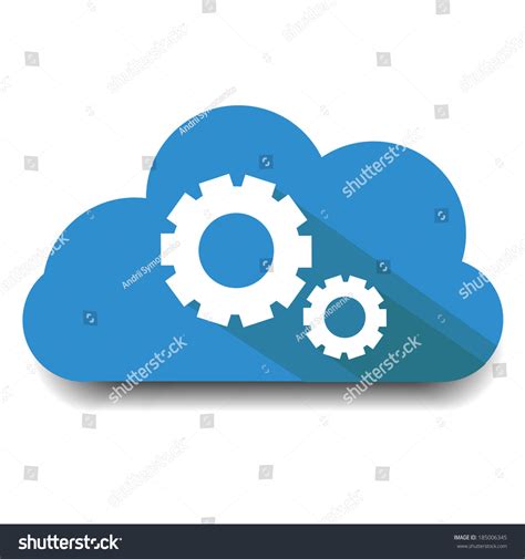 Blue Cloud With Gears Cloud With Cogs Cloud Computing Technology