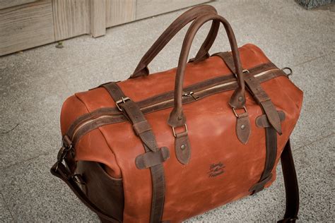 Leather Weekender Bag Duffle Bag Men Travel Bag For Etsy
