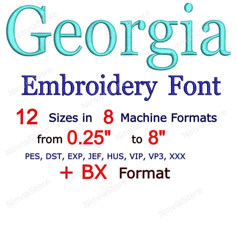 Georgia Monogram Machine Embroidery Alphabet Font Pes Bx Font Etsy