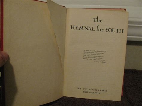 The Hymnal For Youth Westminster Press 1941 Presbyterian Songbook 20th