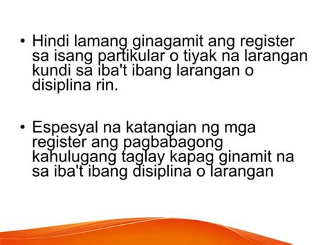 Halimbawa Ng Register Para Sa Ibat Ibang Propesyon O Larangan