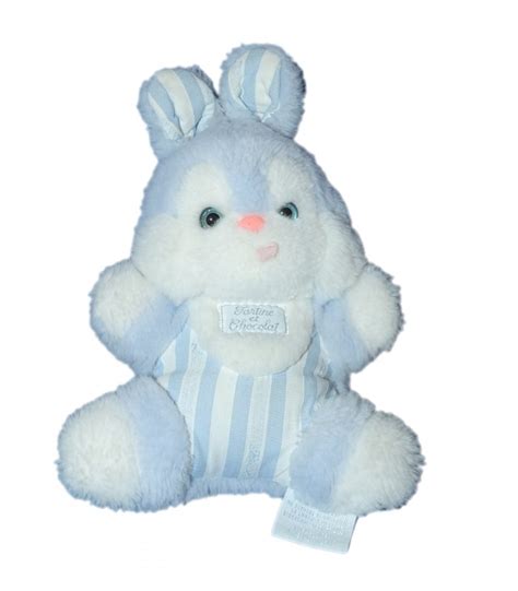Livraison rapide et economies garanties ! Doudou Lapin bleu blanc TARTINE ET CHOCOLAT 22 cm