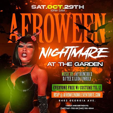 Afroween Afrobeats Halloween Party The Garden Afrobeats Hip Hop