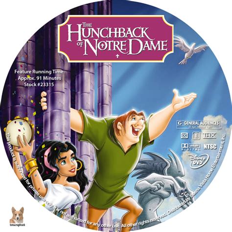 The Hunchback Of Notre Dame Dvd Labels 1996 R1 Custom