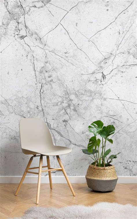 Textured White Marble Wallpaper Mural Hovia Marble Wallpaper