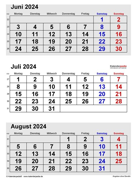 Kalender Juli 2024 Als Pdf Vorlagen