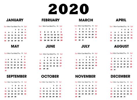 Printable 2020 Calendar Online 2020 Calendar Template Free Printable Calendar Templates
