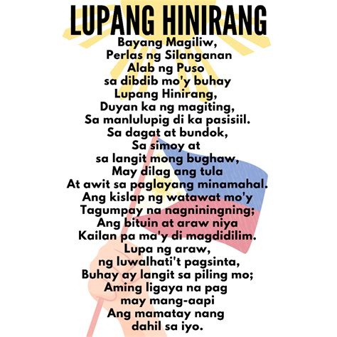 Lupang Hinirang Panatang Makabayan Filipino Tagalog Charts Sexiz Pix