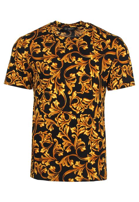 Versace Cotton All Over Baroque T Shirt Blackgold For Men Lyst