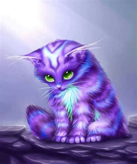 Purple Cat Cat Art Purple Cat Cute Animal Drawings